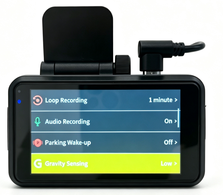 Loop Recording, Audio Recording, Parking Wake-up and Gravity Sensing settings