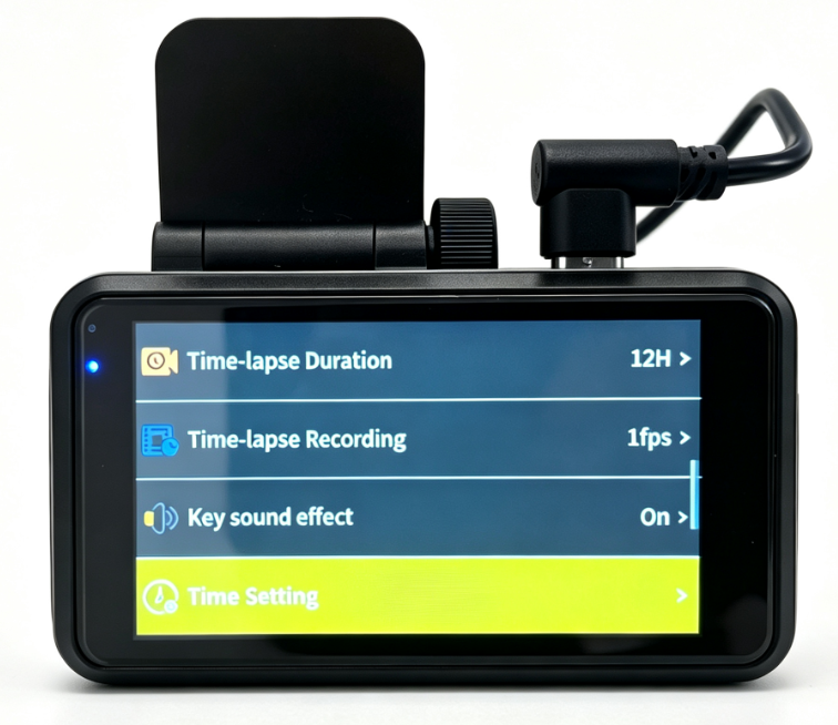 Time-lapse Duration, Time-lapse Recording, Key sound effect and Time Setting